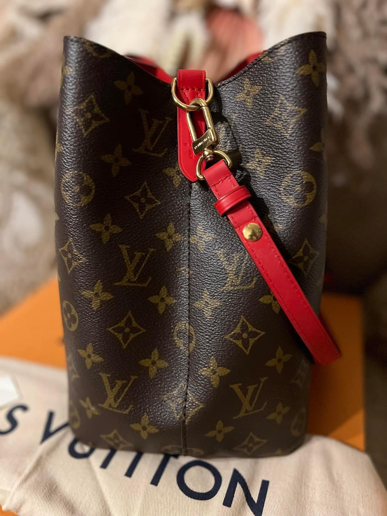 Red Louis Vuitton Bucket Bag