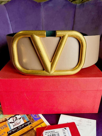 Valentino Reversible Gold Belt