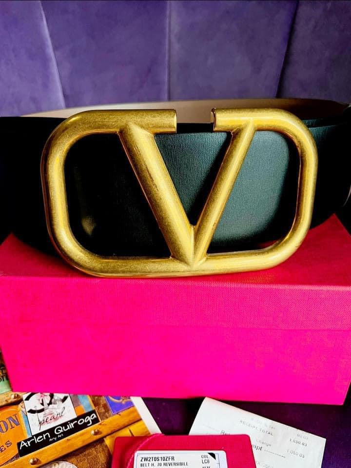 Valentino Reversible Gold Belt